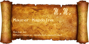 Maurer Magdolna névjegykártya
